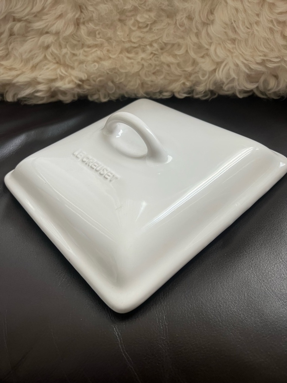 Le Creuset White Stoneware Casserole Lid Only Perfect
